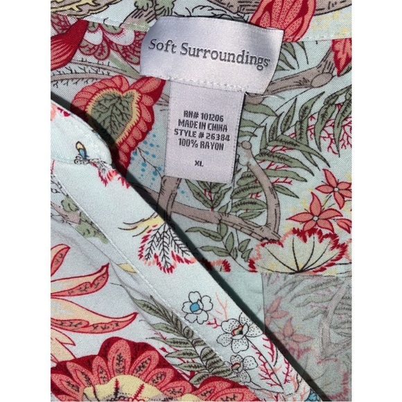 🌺 Soft Surroundings Boho Floral Nightgown / Sleepshirt w/ POCKETS 🌺 - Picture 5 of 6
